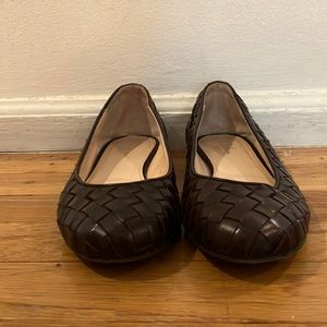 Cole Haan Chocolate Brown leather Woven Flats Size9